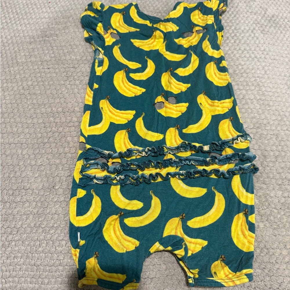 Posh Peanut Yellow and Blue Banana Romper 2T